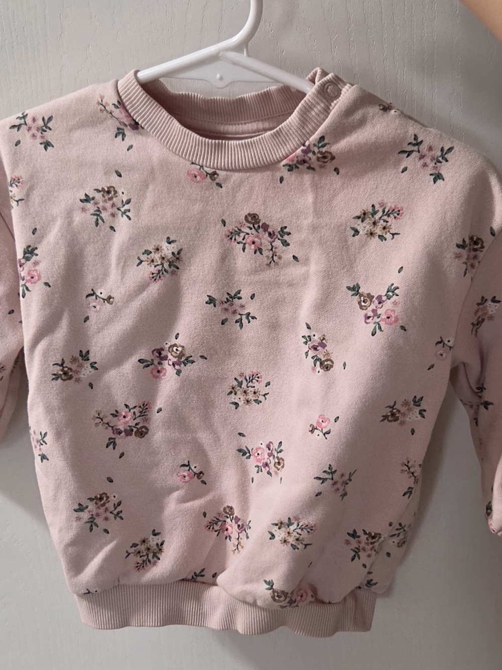 H&M Pink Floral Crewneck Sweatshirt for Kids